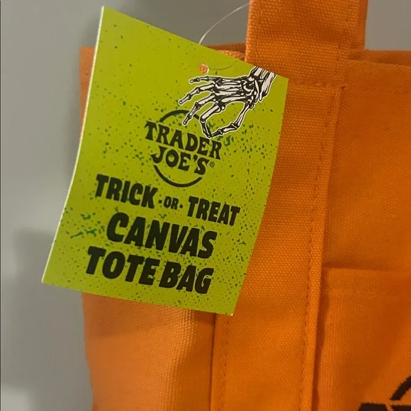 Trader Joe's Orange Tote Bag NWT - Picture 2 of 4